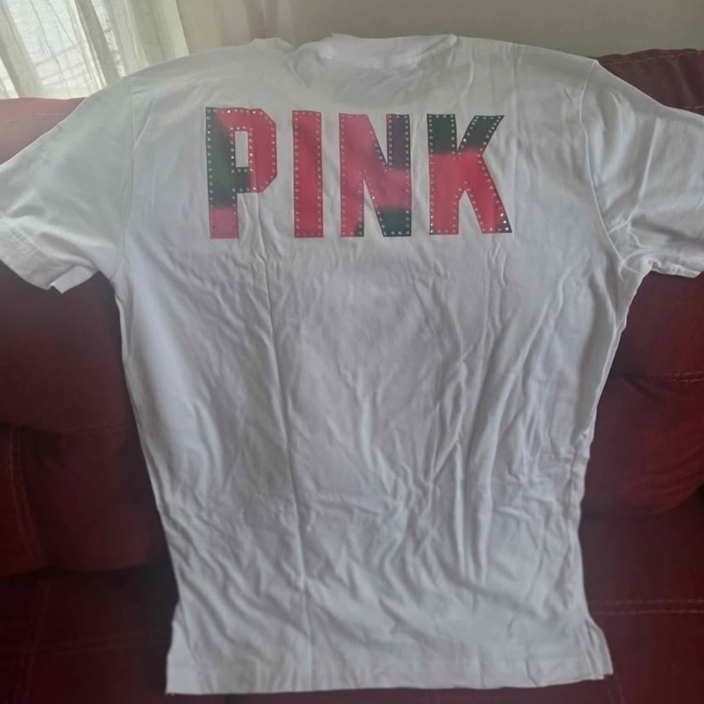 Victoria's Secret White Tee with Pink Graphic